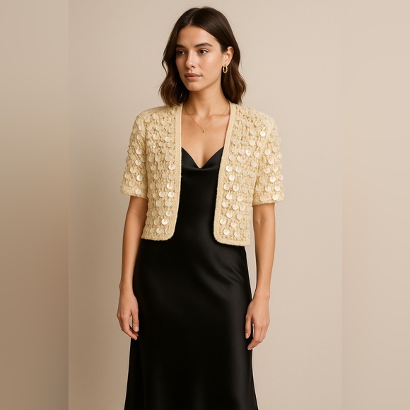 Vintage Robinson's Hand-Decorated Sequin Cardigan – Made in Hong Kong